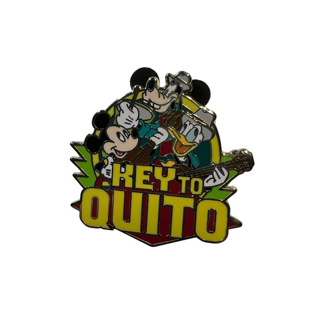 Vintage Disney Adventures Pin Key to Quito Mickey Mouse Goofy Donald Duck